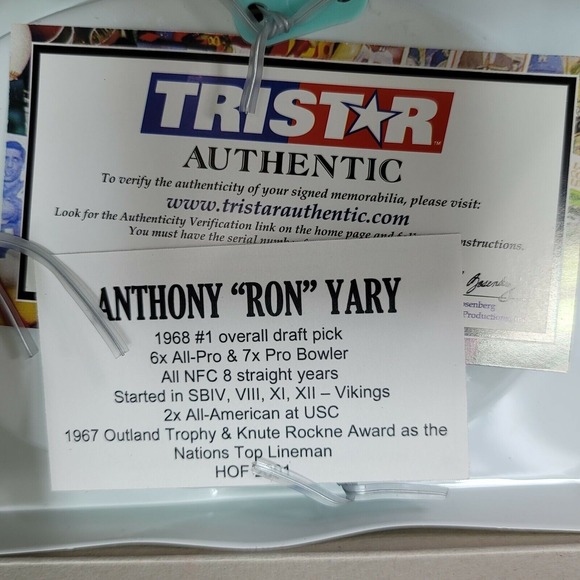 Riddell Ron Yary Signed Mini Helmet Vikings HOF 01 Autographed Collectible - Picture 9 of 10